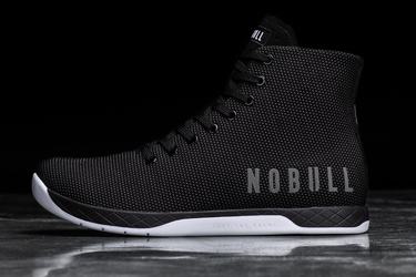 Nobull Superfabric High-Top Men's Trainers Black White | Australia (DW9845)